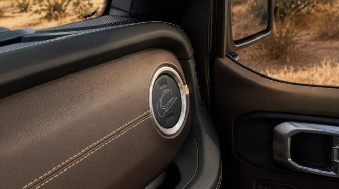 Cowboyhut-Symbol im Innenraum des Jeep Wrangler Laredo