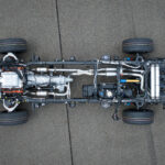 Fahrgestell und Antriebsstrang des Ram 1500 Rumble Bee SRT von oben